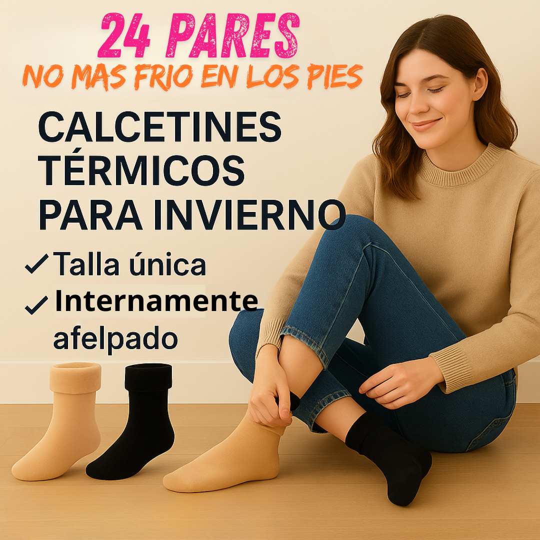 24 Pares de Calcetines Térmicos Polar - Pack X24 - Talla Unica