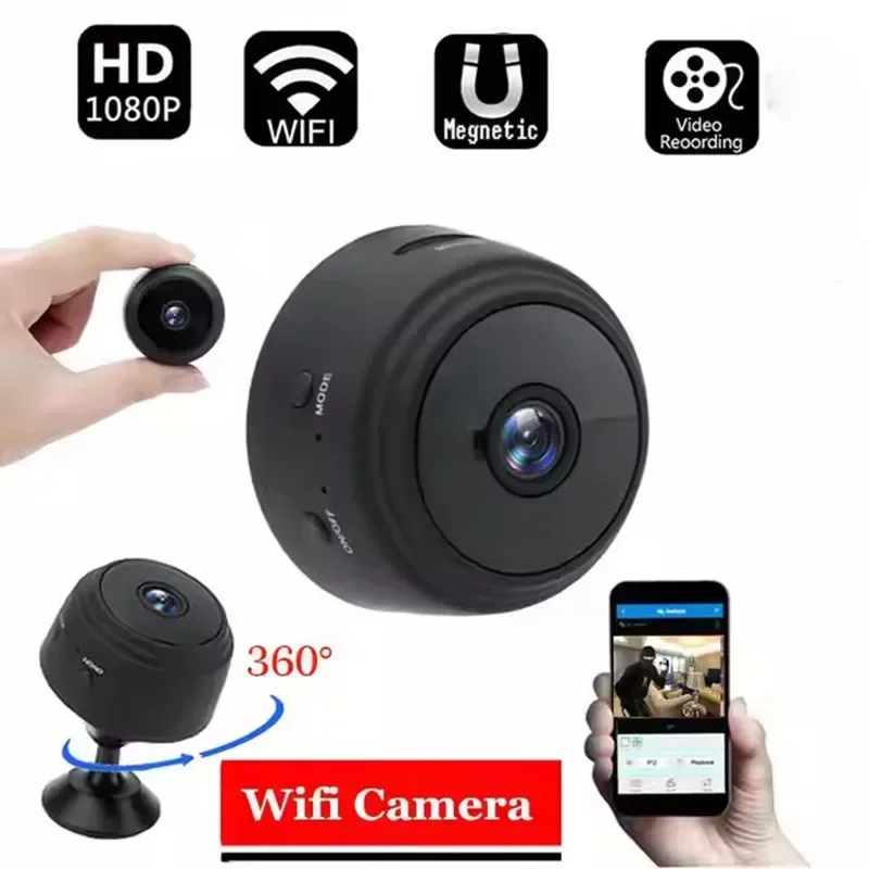 Pack 2 Mini cámara Smart Home , vigilancia remota WiFi HD y monitoreo inalámbrico