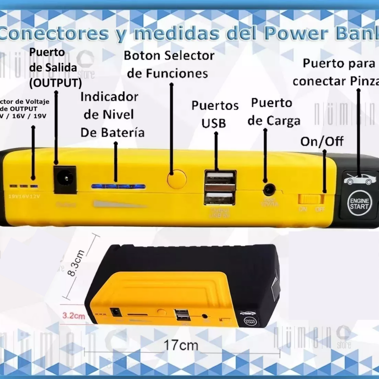 Emergencia Arrancador-Cargador Bateria + Inflador de Neumáticos 🚗