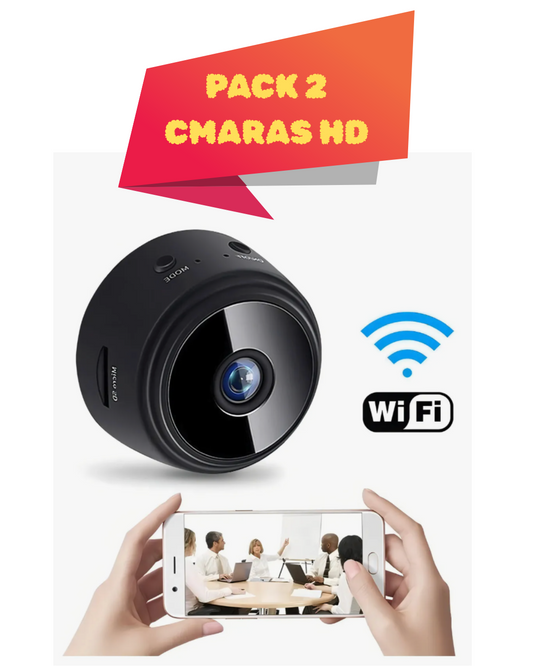 Pack 2  Mini cámara Smart Home , vigilancia remota WiFi HD y monitoreo inalámbrico